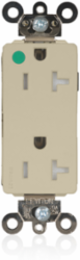 Lev-Lok Decora Plus Duplex Receptacle, 20 Amp, 125 Volt, Hospital Grade, Tamper-Resistant
