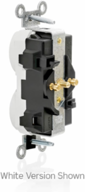 Lev-Lok Duplex Receptacle, 20 Amp, 125 Volt, Tamper-Resistant, Heavy-Duty