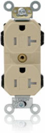 Lev-Lok Duplex Receptacle, 20 Amp, 125 Volt, Tamper-Resistant, Heavy-Duty
