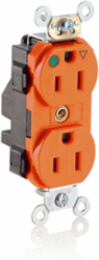 Lev-Lok Isolated Ground Duplex Receptacle, 15 Amp, 125 Volt, Hospital Grade