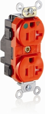 Lev-Lok Isolated Ground Duplex Receptacle, 20 Amp, 125 Volt, Tamper-Resistant