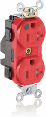 Lev-Lok Heavy-Duty Hospital Grade Duplex Receptacle, 20 Amp, NEMA 5-20R