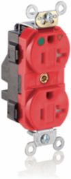 Lev-Lok Heavy-Duty Hospital Grade Duplex Receptacle, 20 Amp, NEMA 5-20R