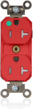 Lev-Lok Duplex Receptacle, 20 Amp, 125 Volt, Extra Heavy-Duty Hospital Grade