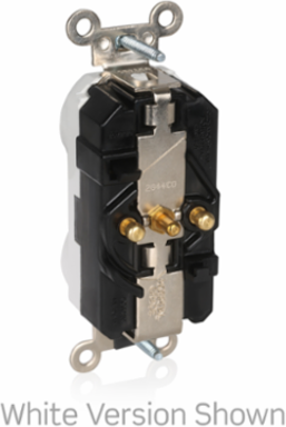 Lev-Lok Duplex Receptacle, 20 Amp 125 Volt, Extra Heavy-Duty Hospital Grade, NEMA 5-20R