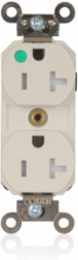 Lev-Lok Duplex Receptacle, 20 Amp 125 Volt, Extra Heavy-Duty Hospital Grade, NEMA 5-20R
