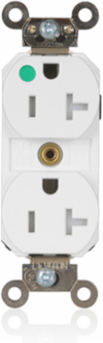 Lev-Lok Duplex Receptacle, 20 Amp, 125 Volt, Tamper-Resistant, Illuminated