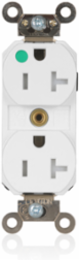 Lev-Lok Duplex Receptacle, 20 Amp, 125 Volt, Tamper-Resistant, Illuminated