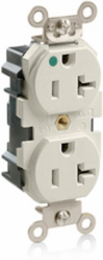 Lev-Lok Duplex Receptacle, Heavy-Duty Hospital Grade, 20 Amp, 125 Volt, Tamper-Resistant