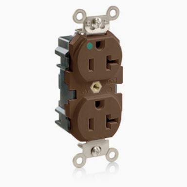 Lev-Lok Duplex Receptacle, 20 Amp, 125 Volt, Heavy-Duty Hospital Grade, Tamper-Resistant