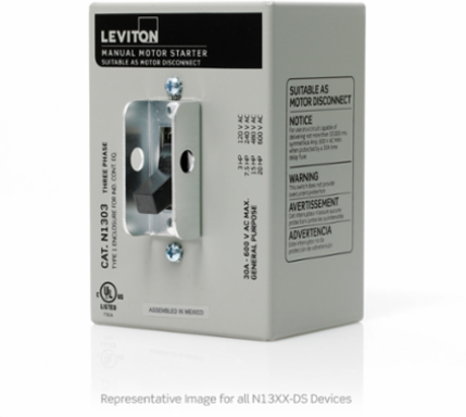 Double-Pole AC Manual Motor Controller 30 Amp 600 Volt Type 1 Enclosure