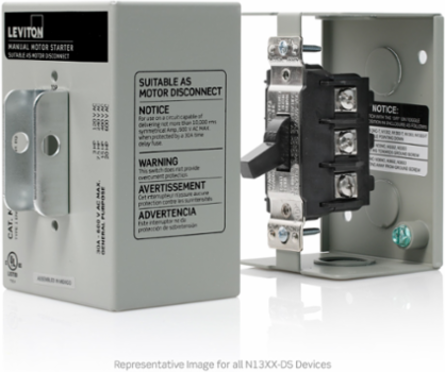 Manual Motor Controller Enclosure, 30 Amp, Type 1, Steel - Gray