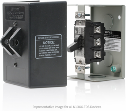 Manual Motor Controller Enclosure, 30 Amp, Type 1, Thermoplastic, Black
