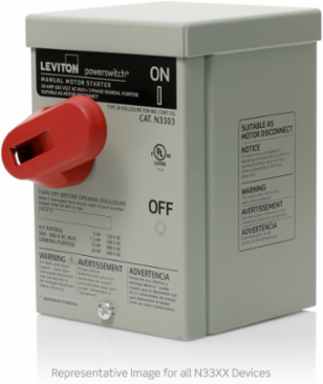 30 Amp AC Manual Motor Controller, 600 Volt, Type 3R Enclosure