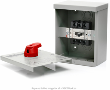 60 Amp 600 Volt 2-Pole Non-Fused Manual Motor Controller, Type 3R Enclosure