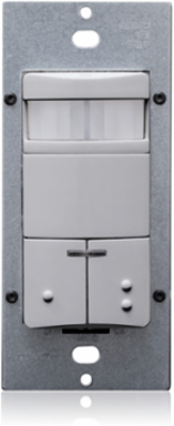 Dual Relay PIR Occupancy Sensor 2100 Sq Ft 120-277V Wall Switch Gray