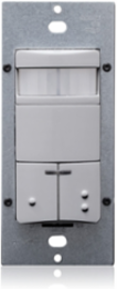 Dual Relay PIR Occupancy Sensor 2100 Sq Ft 120-277V Wall Switch Gray