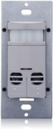 Occupancy Sensor, Multi-Technology (PIR Sensor / Ultrasonic Sensor), Wall Switch, Dual Relay, 2400SF, 120-277V, Grey, Made in USA with globally sourced components, Decora®
