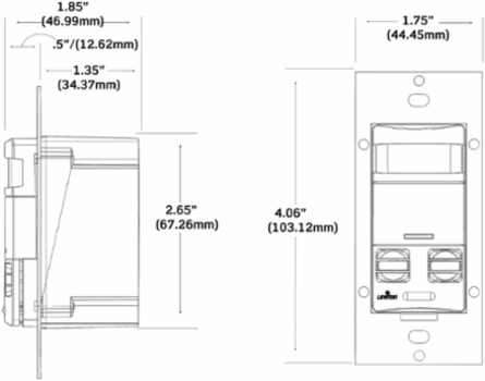 Occupancy Sensor, Multi-Technology (PIR Sensor / Ultrasonic Sensor), Wall Switch, 2400SF, 120-277V, No Neutral, Ivory, Self-Adaptive, Decora®