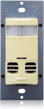 Occupancy Sensor, Multi-Technology (PIR Sensor / Ultrasonic Sensor), Wall Switch, 2400SF, 120-277V, No Neutral, Ivory, Self-Adaptive, Decora®