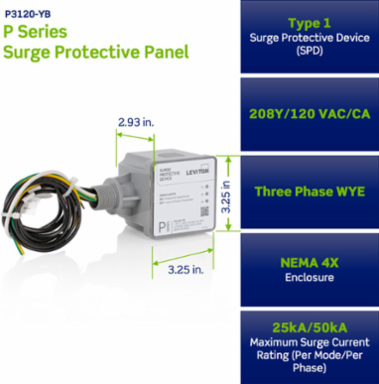 Type 1 Surge Protective Device, 208Y/120 VAC, Three Phase WYE