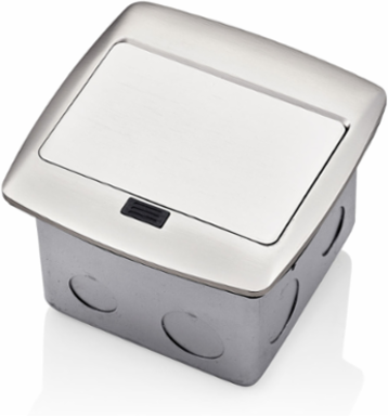 Pop-Up Floor Box with 15 Amp Self-Test GFCI Outlet, Brushed Nickel, 125 Volt