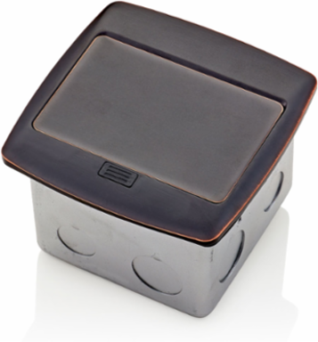 Pop-Up Floor Box with 15 Amp Tamper-Resistant GFCI Outlet, 125 VAC, Bronze