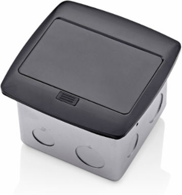Pop-Up Floor Box with 20 Amp Tamper-Resistant GFCI Outlet, Black, 125 VAC