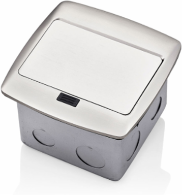 Pop-Up Floor Box with 20 Amp Tamper-Resistant Outlet, Brushed Nickel, 125 VAC