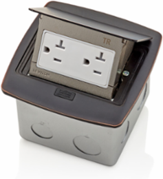 Pop-Up Floor Box 20 Amp Tamper-Resistant Outlet, Bronze - NEMA 5-20R, IP 44 Rated