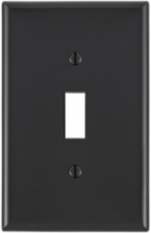 1-Gang Midway Toggle Wallplate, Nylon Material, Black Color