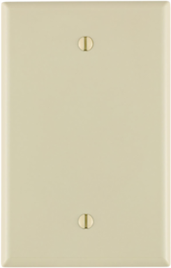 1-Gang Blank Wallplate, Midway Size, Nylon, Light Almond, UL/CSA Certified