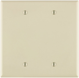 2-Gang Blank Wallplate, Midway Size, Nylon, Light Almond, UL/CSA Certified