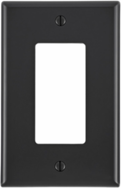 1-Gang Midway Size Decora Wallplate, Nylon, Black