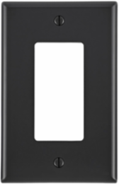 1-Gang Midway Size Decora Wallplate, Nylon, Black