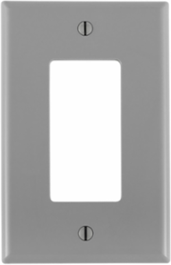 1-Gang Decora Midway Wallplate, Gray, Nylon, UL/CSA Certified