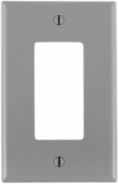 1-Gang Decora Midway Wallplate, Gray, Nylon, UL/CSA Certified