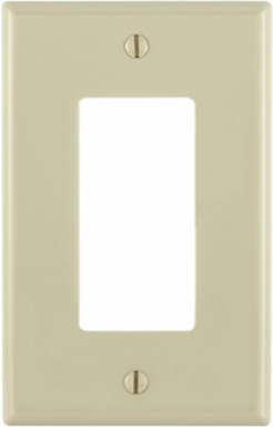 1-Gang Midway Size Decora Wallplate, Nylon, Ivory, UL/CSA Certified