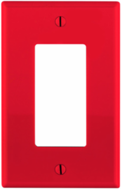 1-Gang Midway Decora Wallplate, Nylon, Red, UL/CSA Certified