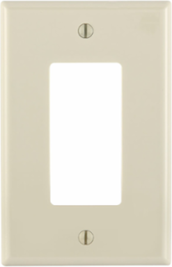 1-Gang Midway Decora Wallplate, Thermoplastic Nylon, Light Almond