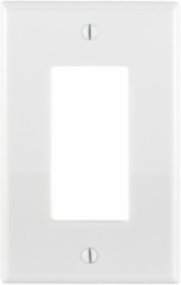 1-Gang Midway Size Decora Wallplate, Thermoplastic Nylon, White