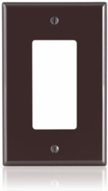 1-Gang Midway Size Decora Wallplate, Thermoplastic Nylon, Brown