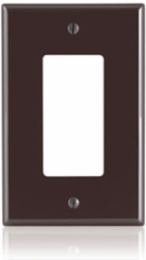 1-Gang Midway Size Decora Wallplate, Thermoplastic Nylon, Brown