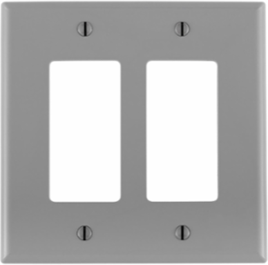 2-Gang Midway Decora Wallplate, Gray, Thermoplastic Nylon