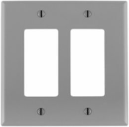 2-Gang Midway Decora Wallplate, Gray, Thermoplastic Nylon