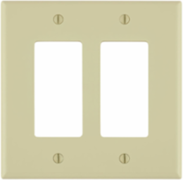 2-Gang Decora Wallplate, Midway Size, Nylon, Ivory