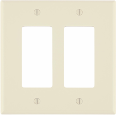 2-Gang Midway Decora Wallplate, Light Almond, Nylon, UL/CSA Certified