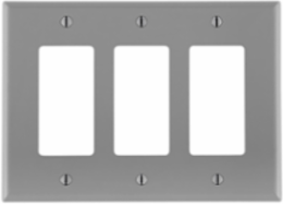 3-Gang Midway Decora Wallplate, Nylon, Gray, UL/CSA Certified