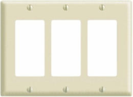 3-Gang Midway Wallplate, Light Almond, Thermoplastic Nylon