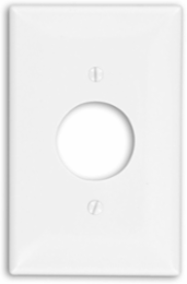 1-Gang 1.406 Inch Hole Outlet Wallplate, Midway Size, Nylon, White